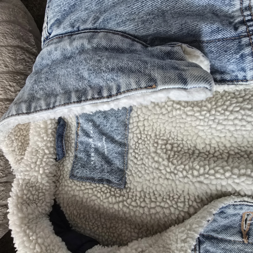 Aeropostale Blue Jean Jacket with Cozy Sherpa Lining